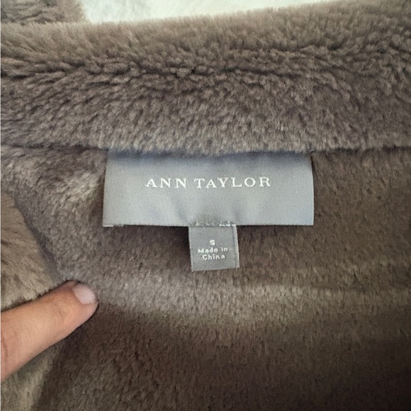 Ann Taylor Brown Teddy Jacket with Faux Fur Trim - Picture 10 of 10